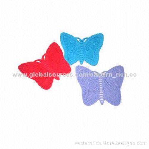 Silicone coaster, butterfly shape, 13 x 11.2cm